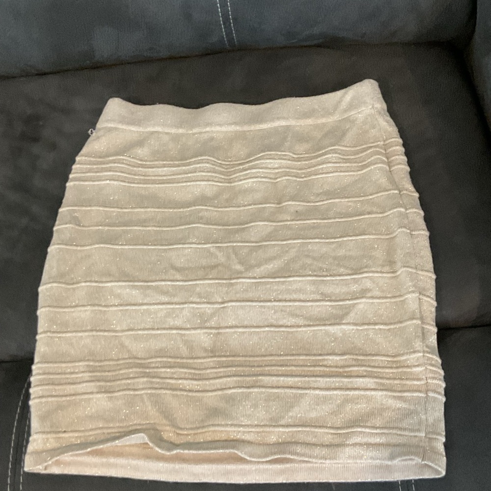 Charlotte Russe Shimmering Beige Pencil Skirt